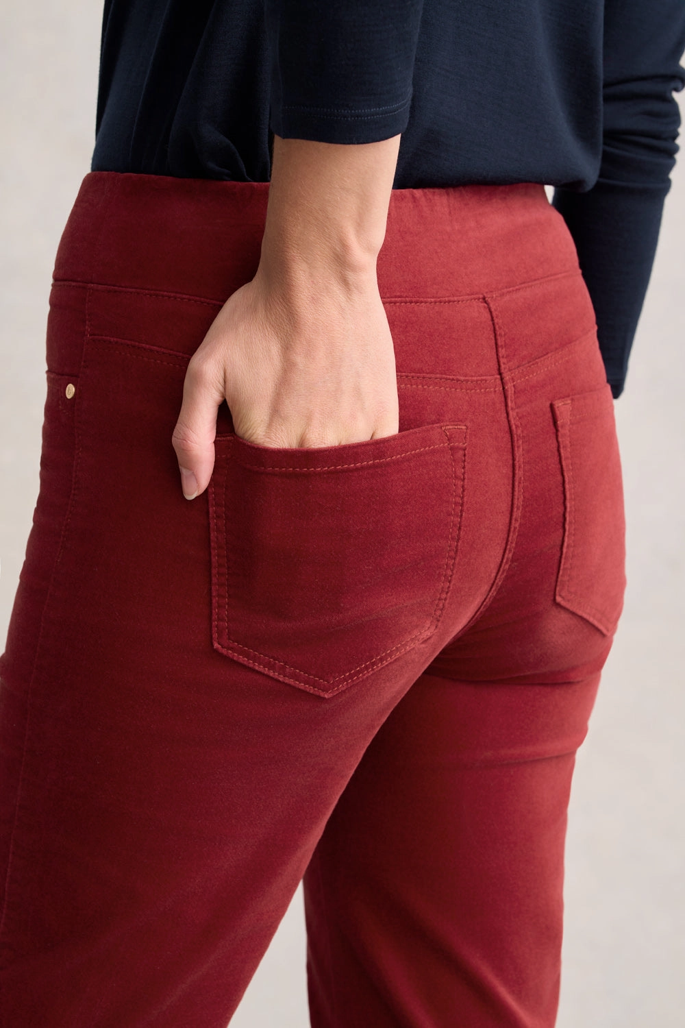Bengajean Velvet Straight Leg - Scarlet