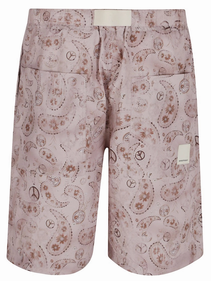 Bermuda Shorts With Elastic Waist And Adjustable Strap
