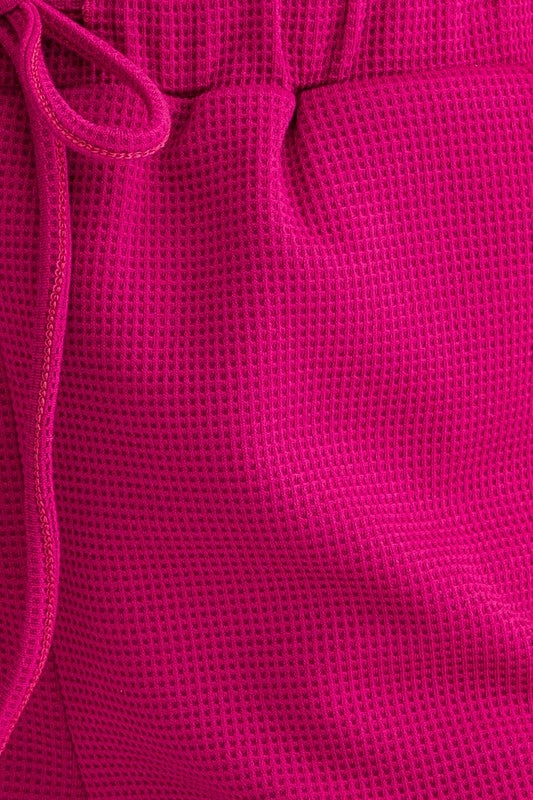 Berry Blaze Waffle Knit Thermal Pants - Medium