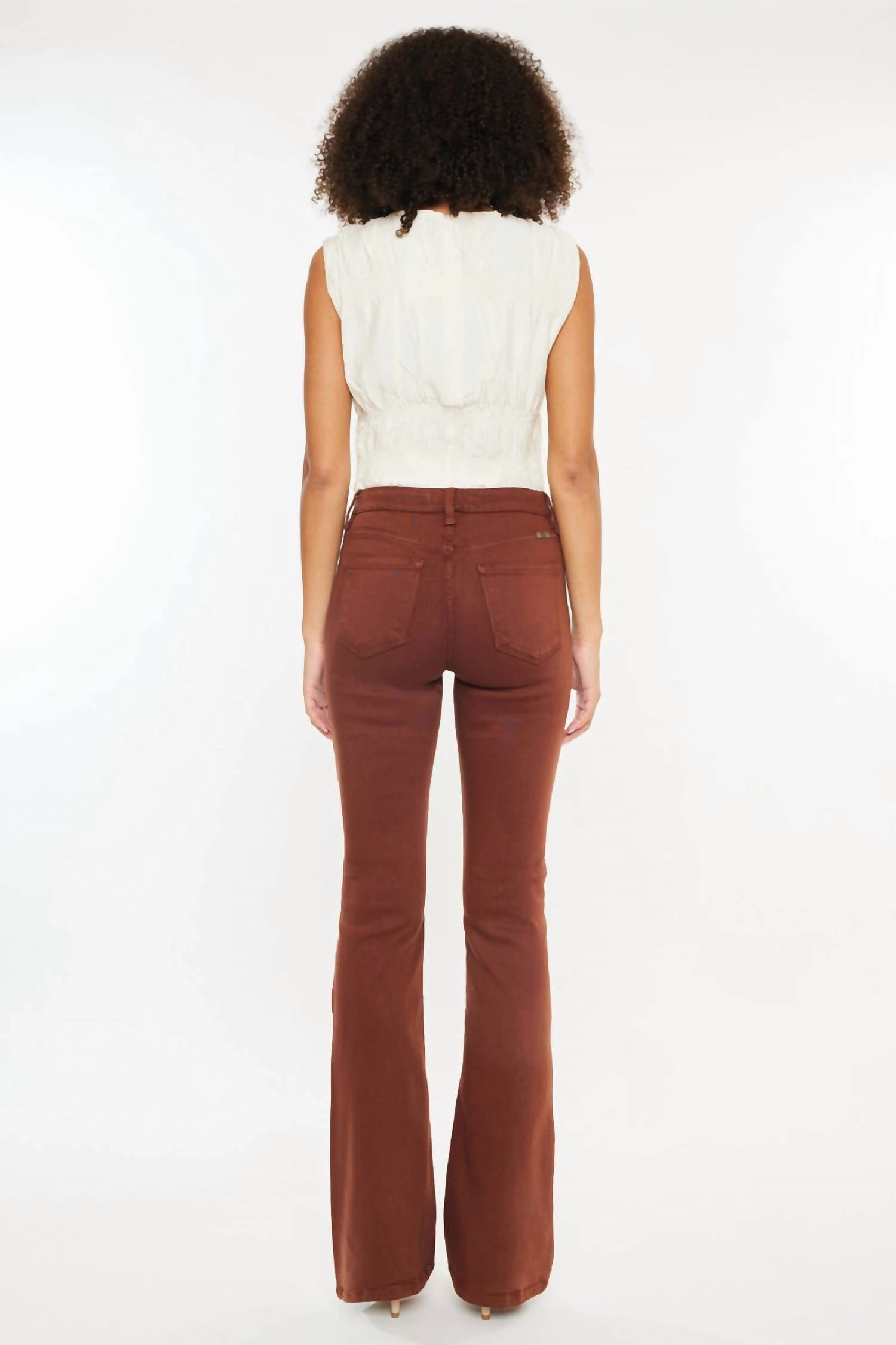 Betsy High Rise Bootcut Jeans In Brown