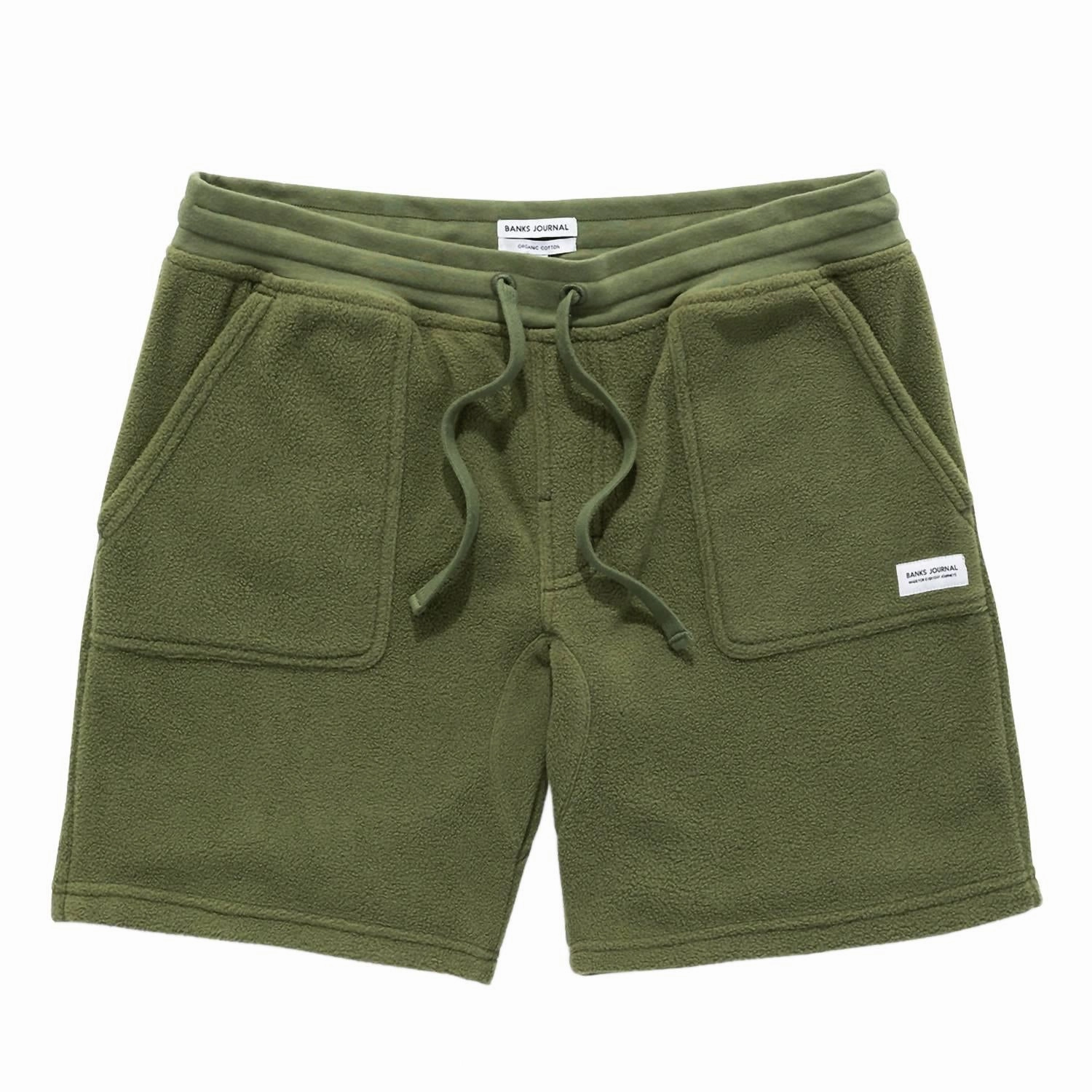 Big Bear Polar Fleece Elastic Walkshort In Dark Olive