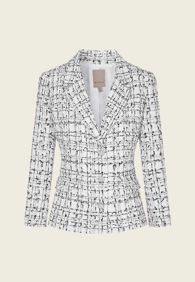 Black-and-white Checked Jacket