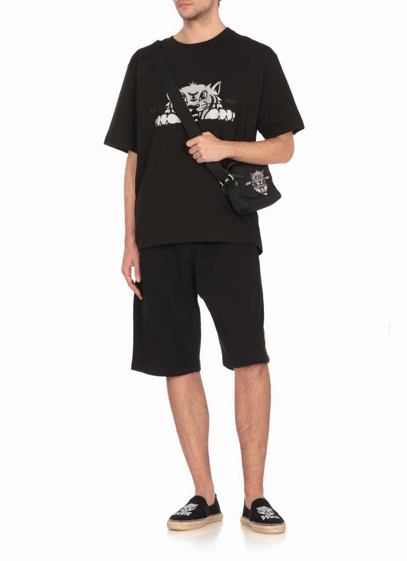 Black Bermuda Shorts With Pop Logo