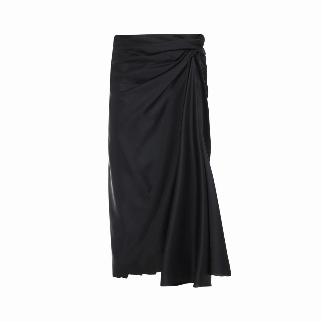 Black Cupro Draped Skirt