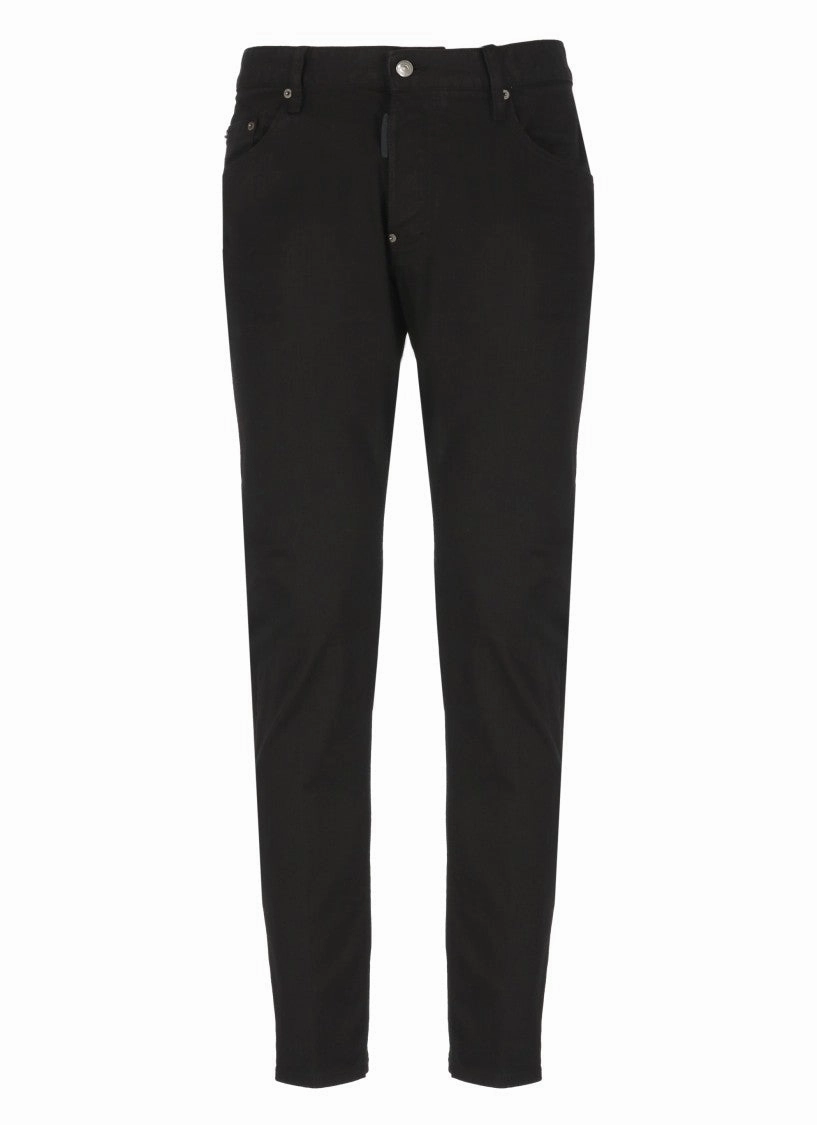 Black Fitted Denim Skater Jeans