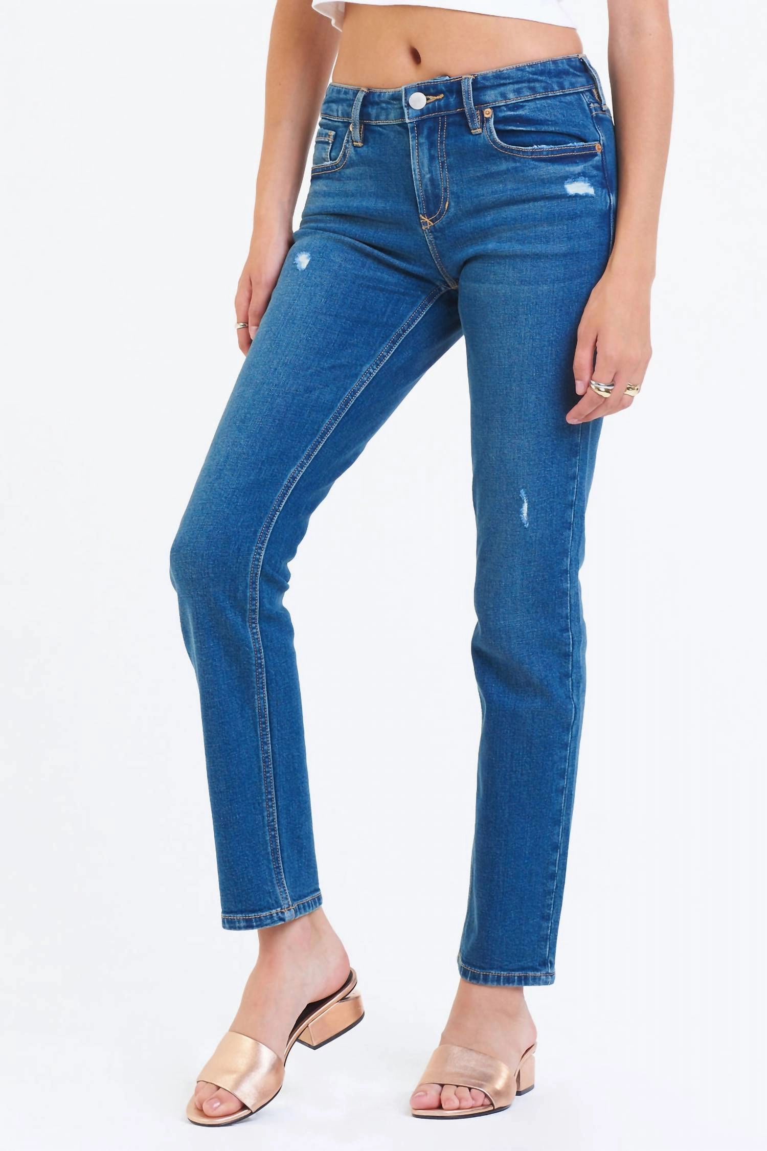 Blaire St. Tropez High Rise Slim Straight Jean In Dark Wash