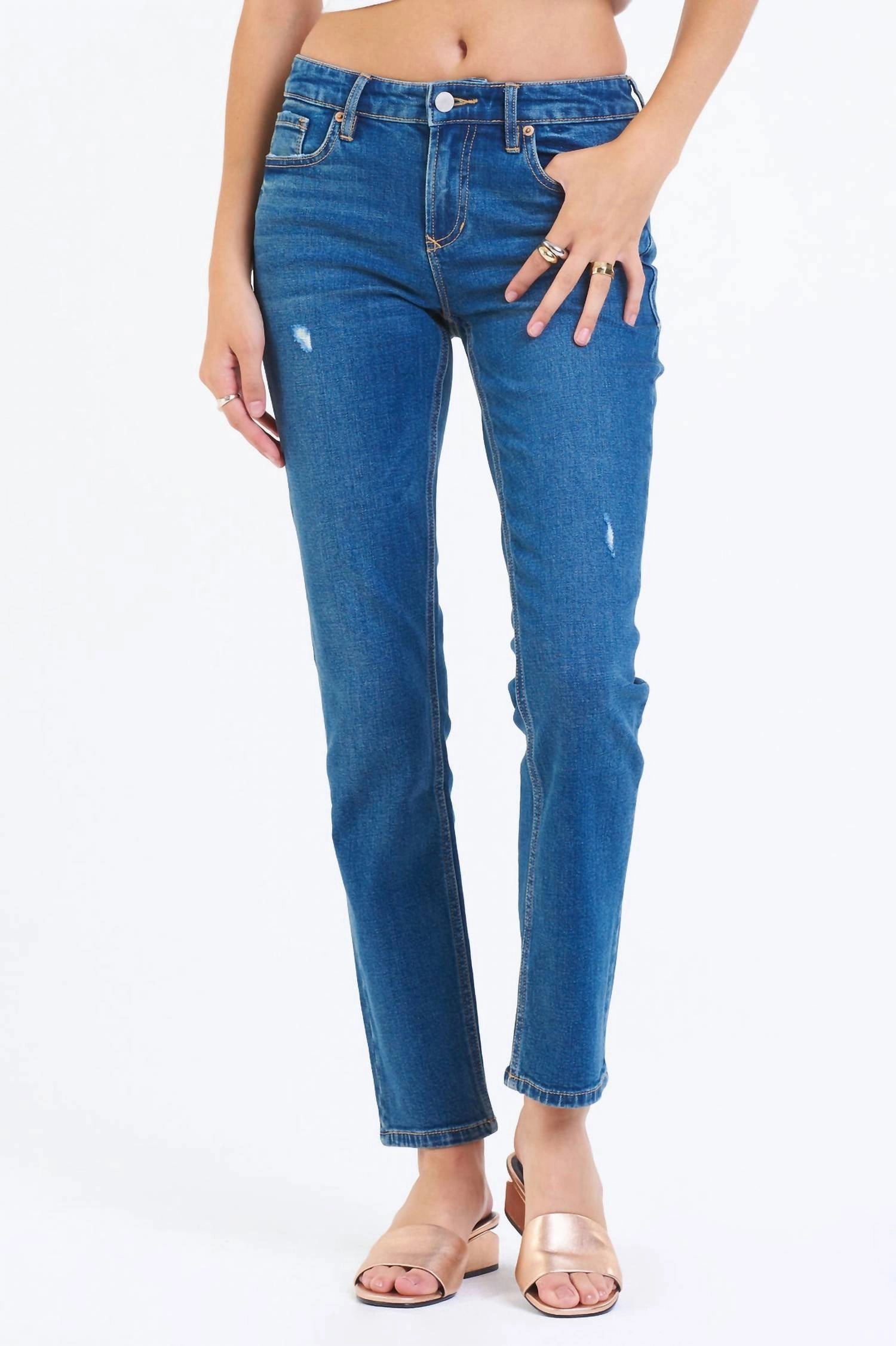 Blaire St. Tropez High Rise Slim Straight Jean In Dark Wash