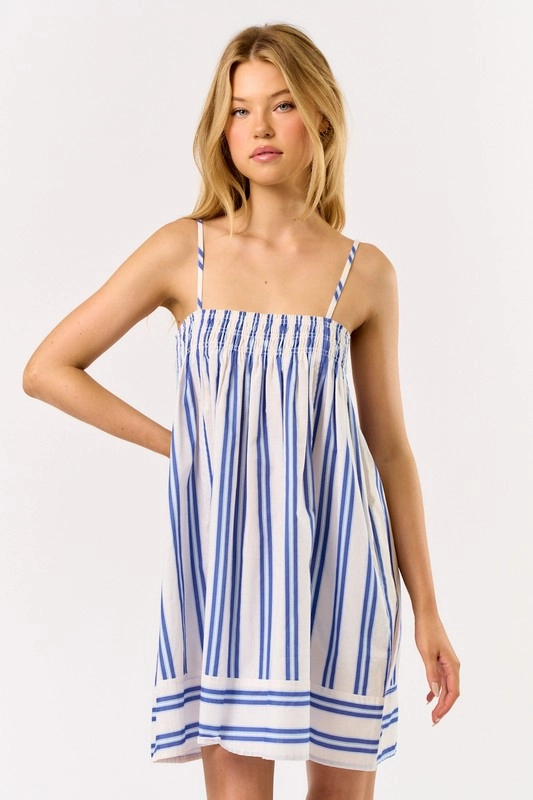 Blissful Day Striped Poplin Mini Dress
