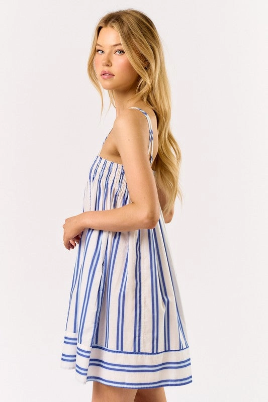 Blissful Day Striped Poplin Mini Dress
