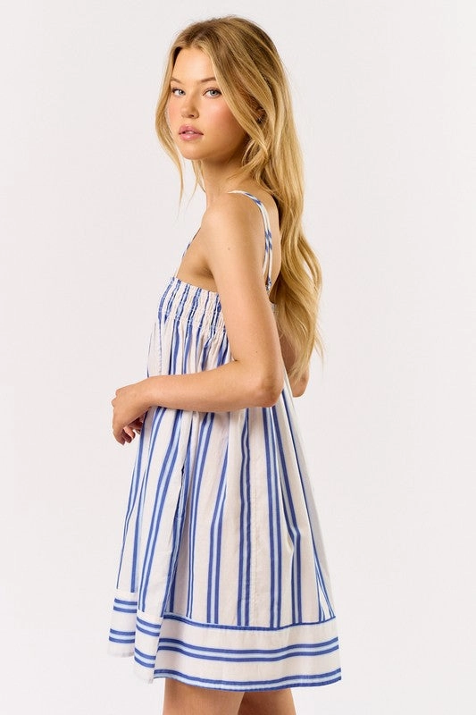 Blissful Day Striped Poplin Mini Dress