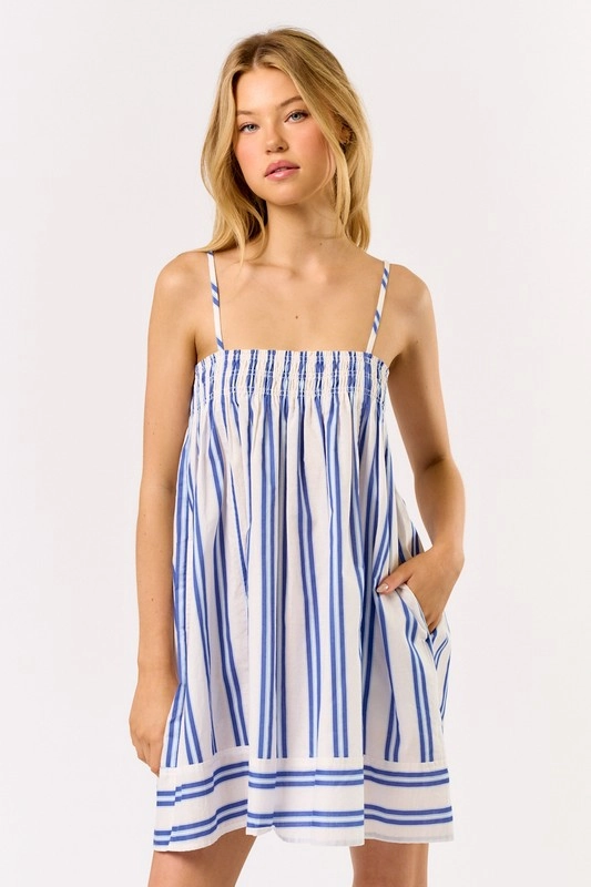 Blissful Day Striped Poplin Mini Dress
