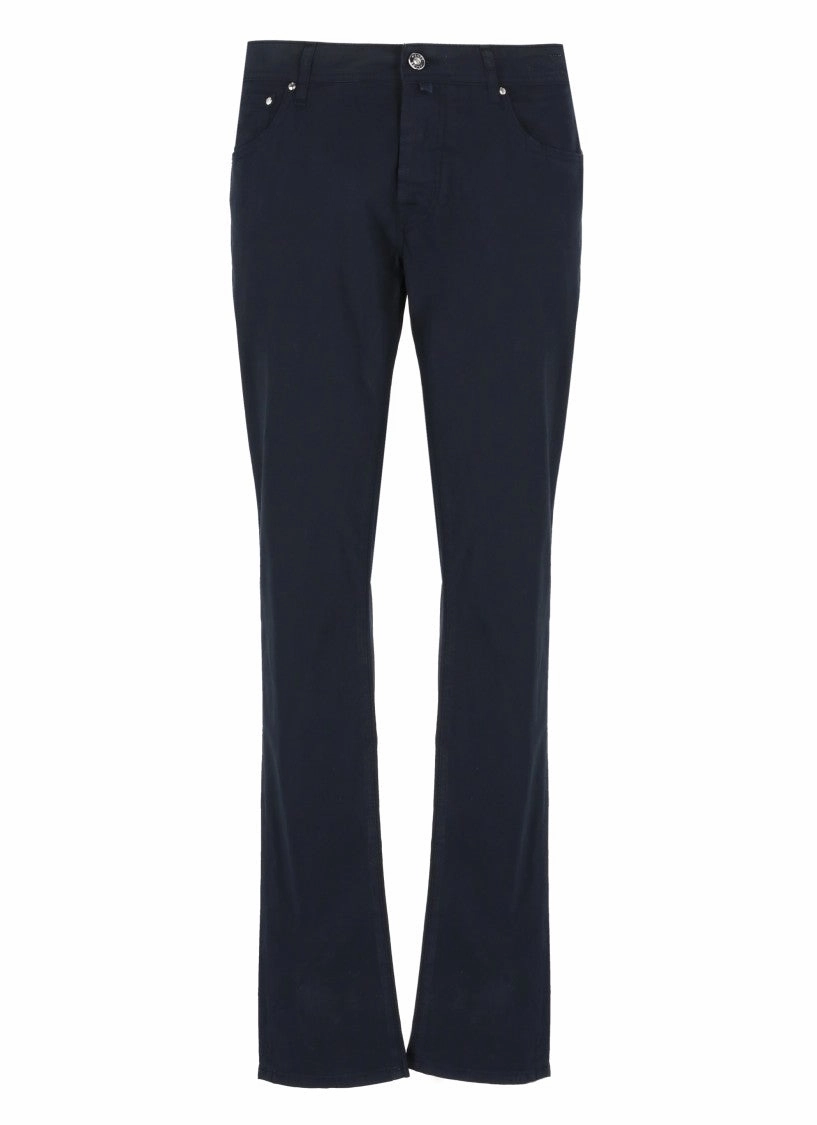 Blue Cotton Nick Pants