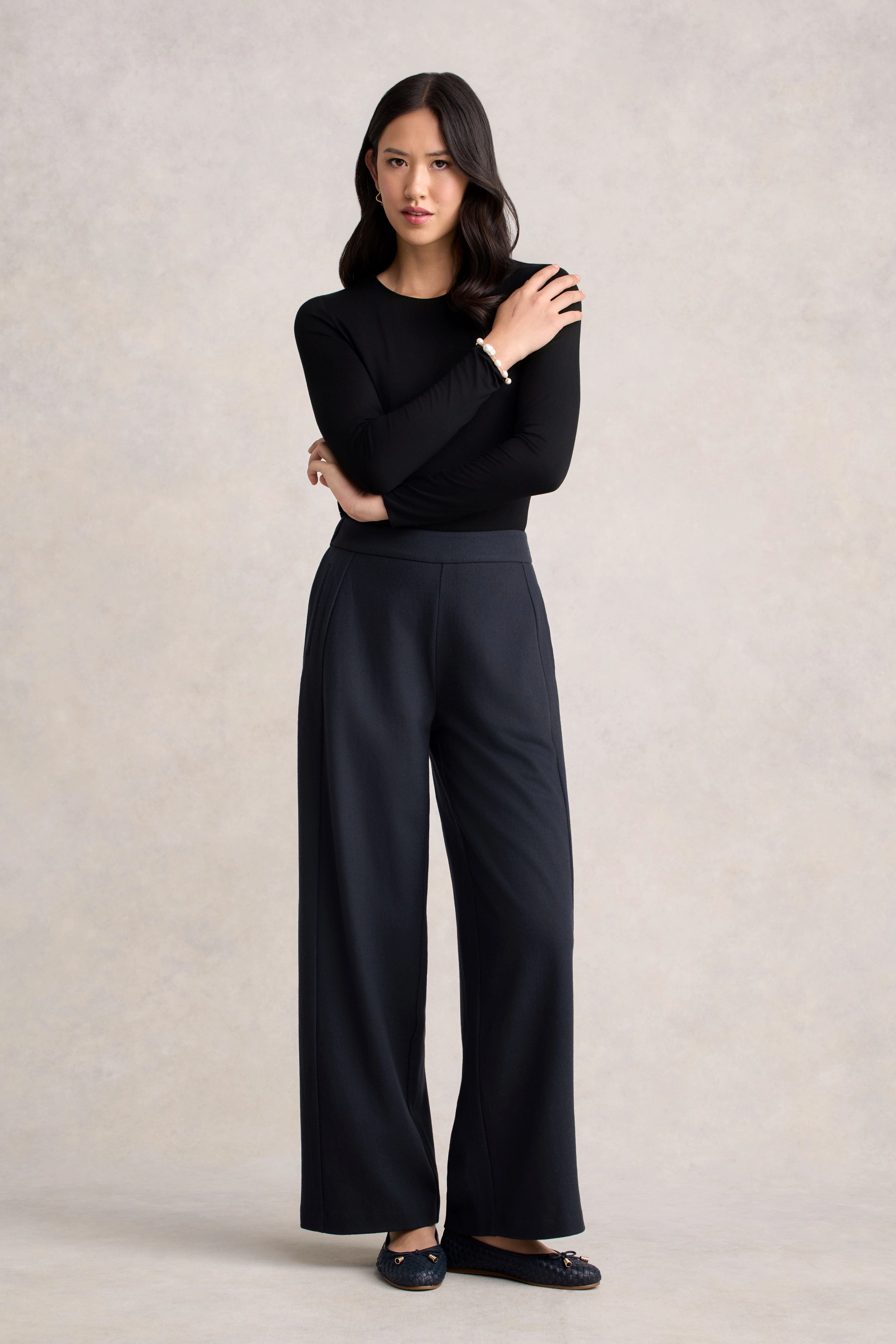 Boiled Wool Wide Leg Pant - Steel Grey