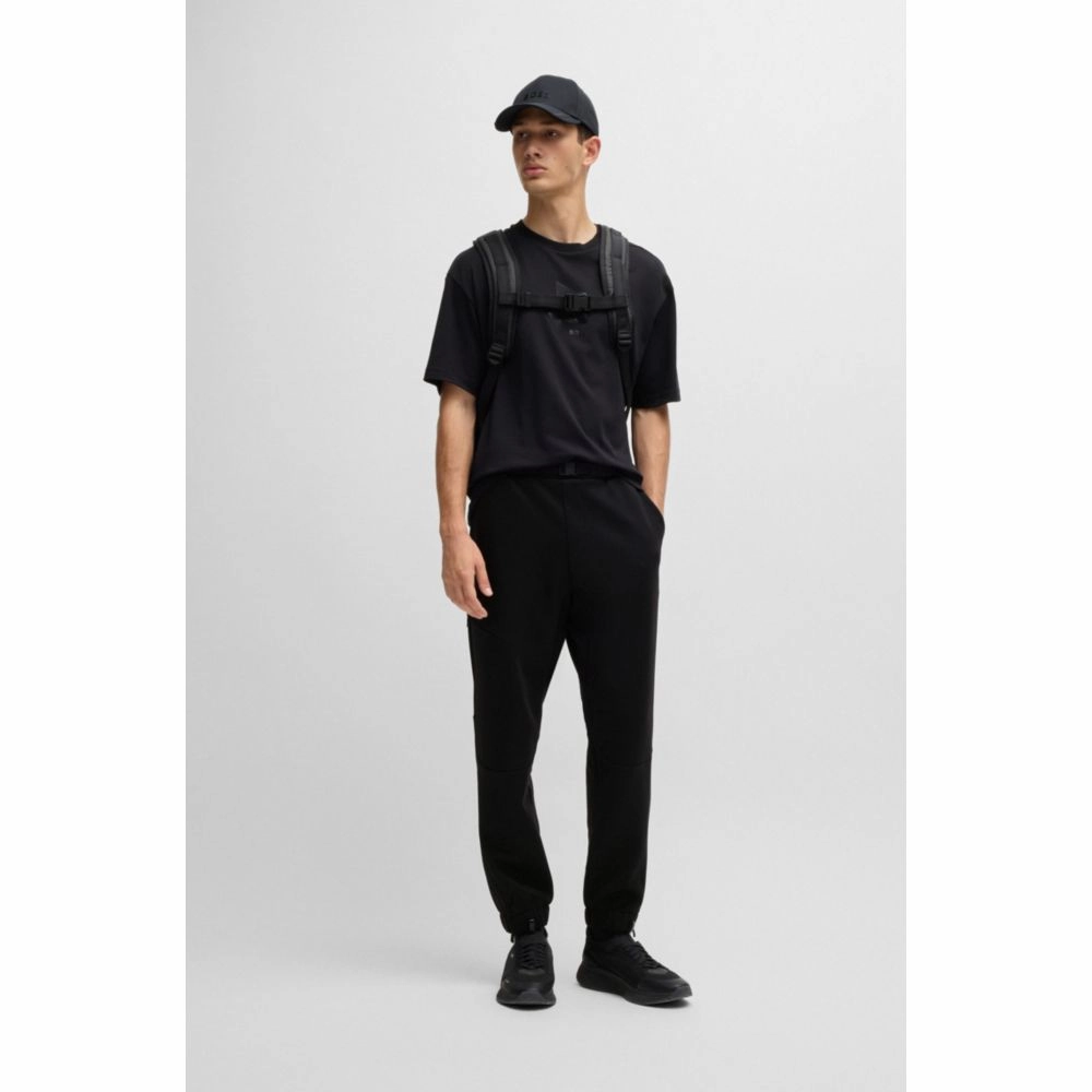 Bonded-fleece tracksuit bottoms with logo detail