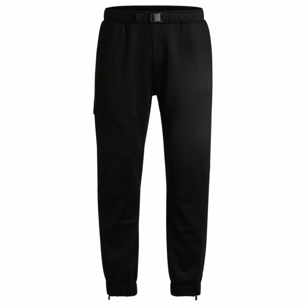 Bonded-fleece tracksuit bottoms with logo detail