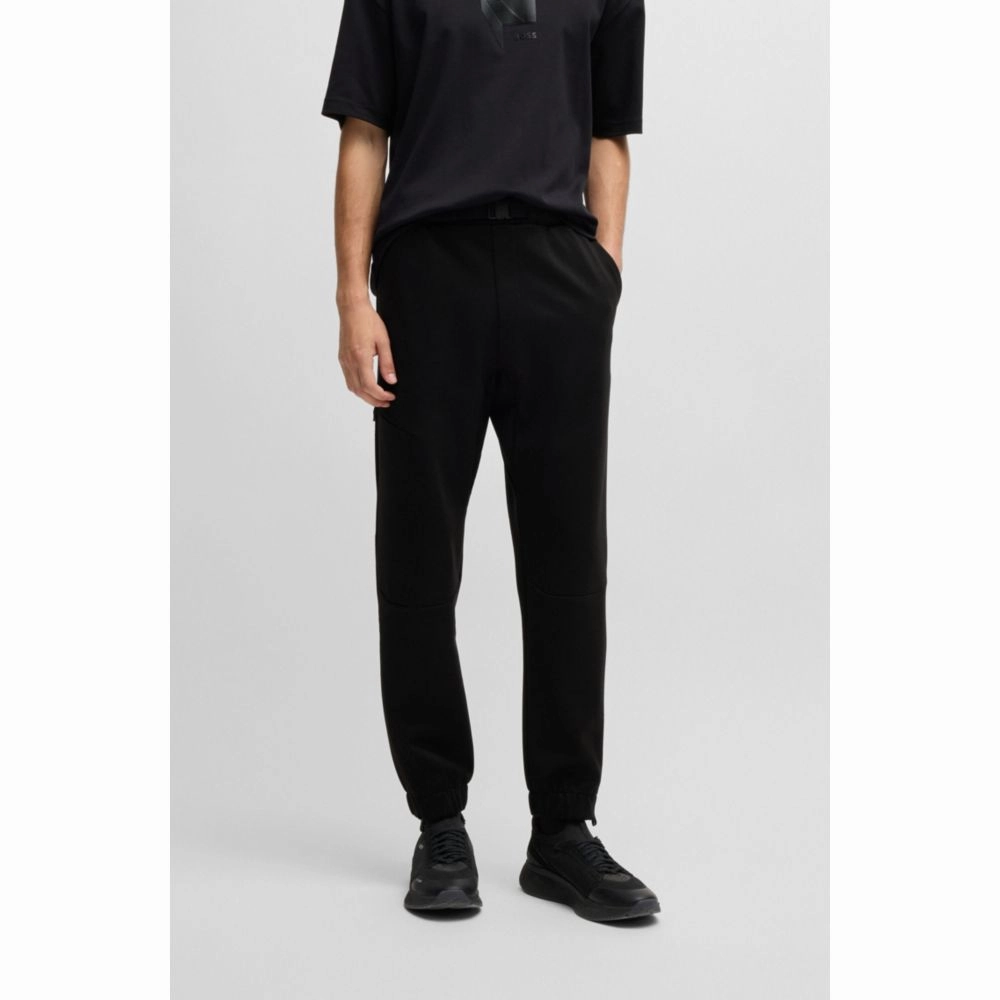 Bonded-fleece tracksuit bottoms with logo detail