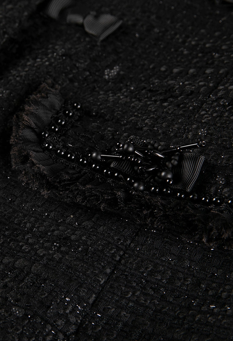 Bow decorated tweed Coat