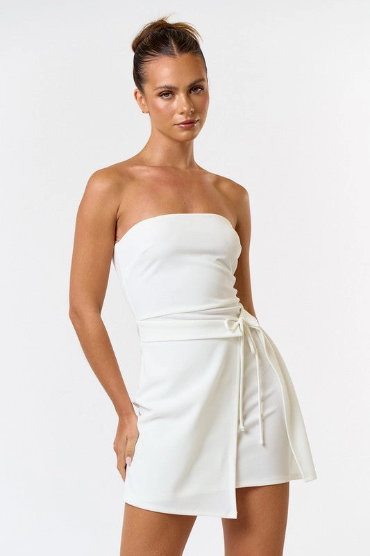 Bow Down Strapless Mini Dress