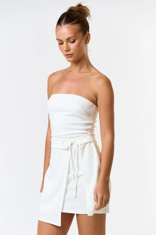 Bow Down Strapless Mini Dress