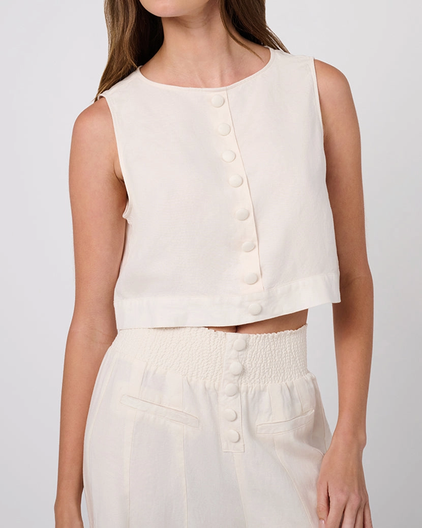Boxy Linen Boatneck Top