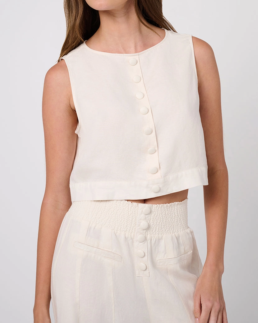 Boxy Linen Boatneck Top