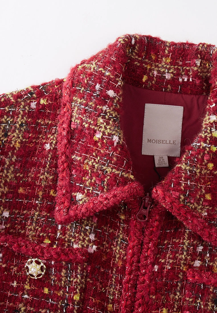 Braided-trim Patch Pocket Jacket