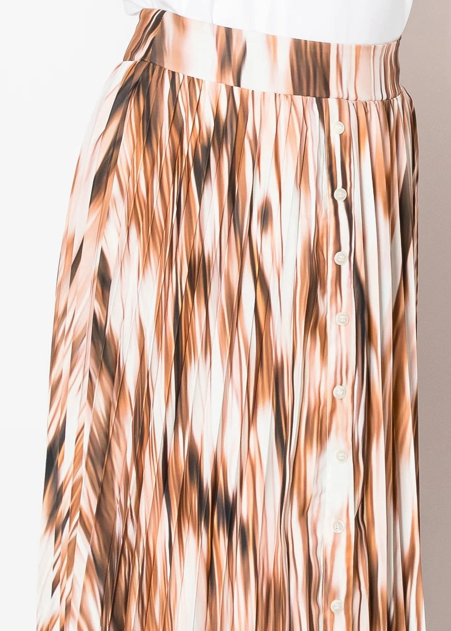 Brown Pleated Skirt