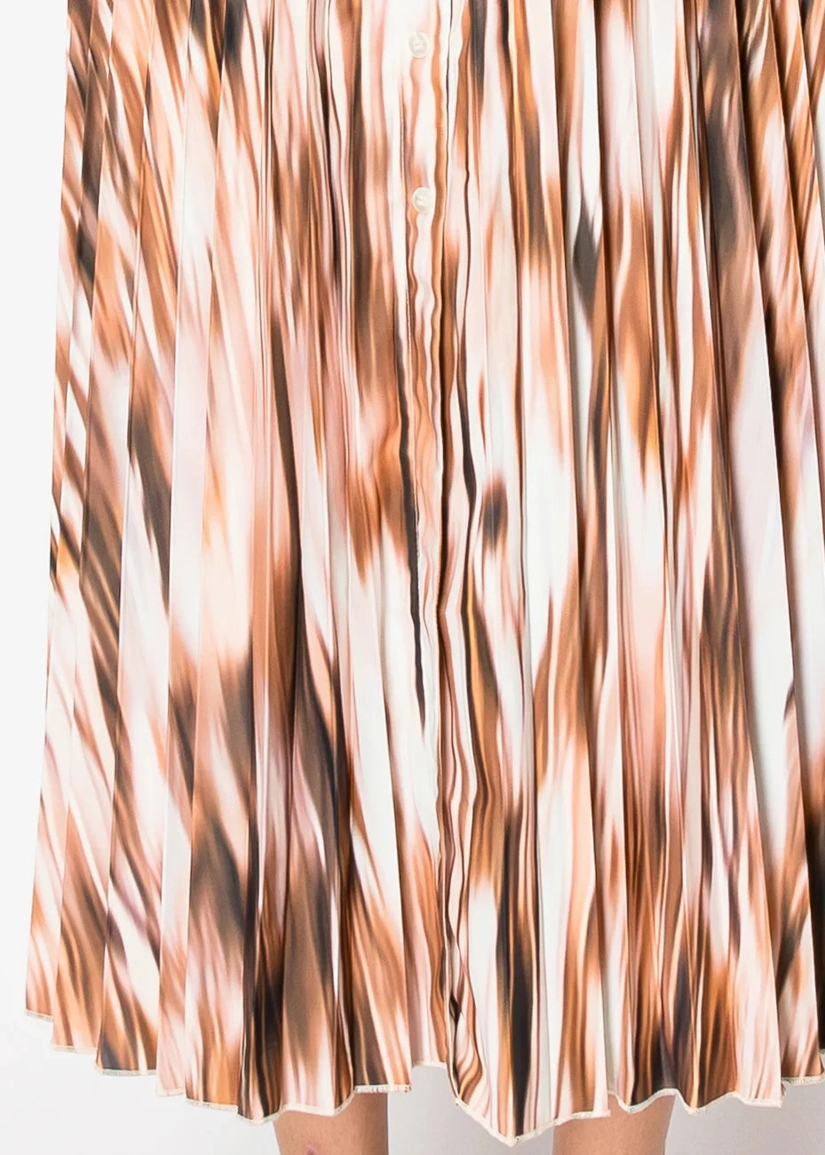 Brown Pleated Skirt