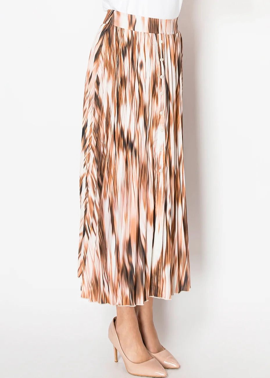 Brown Pleated Skirt