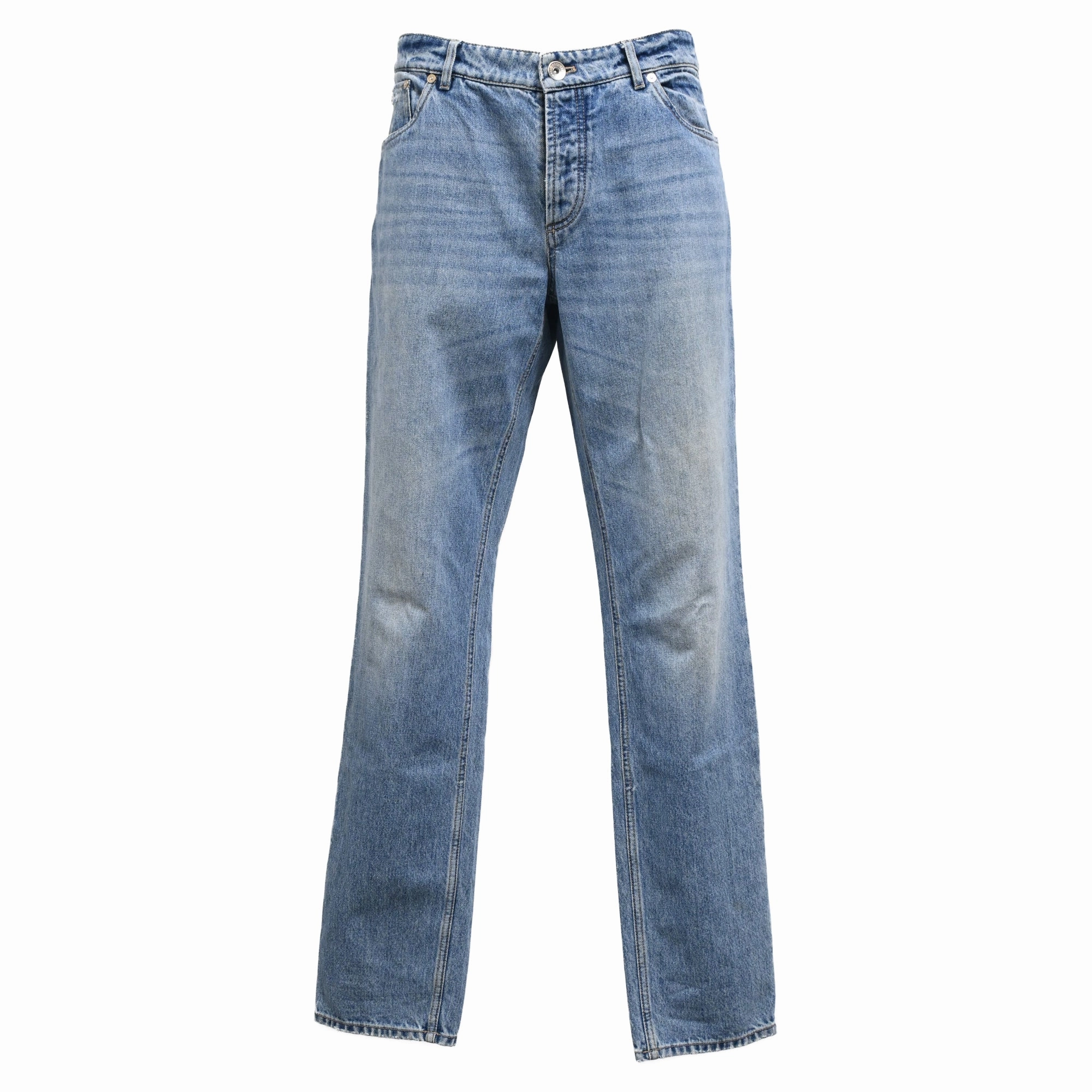Brunello Cucinelli Slim-Fit Denim Jeans in Light Blue Cotton