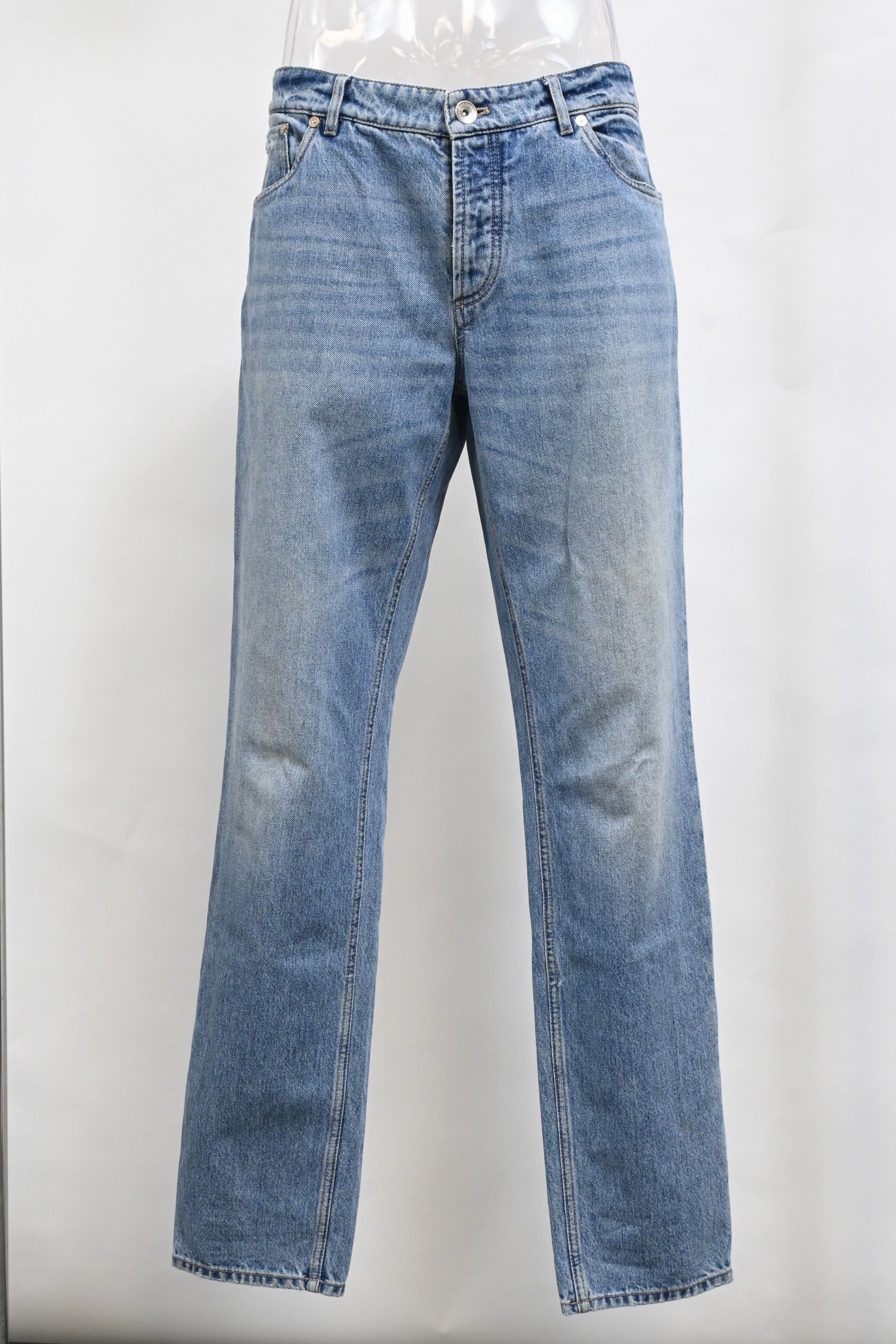 Brunello Cucinelli Slim-Fit Denim Jeans in Light Blue Cotton