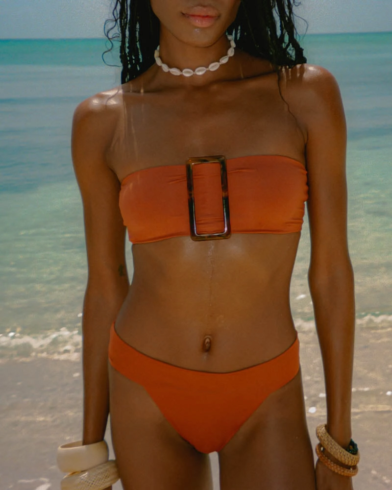 Buckle Bandeau Bikini Top