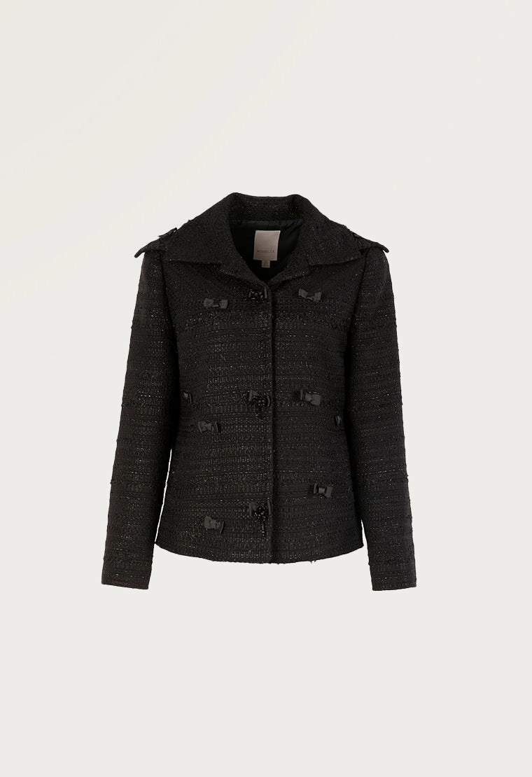 Butterfly cuff short tweed jacket