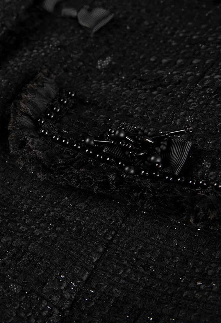 Butterfly cuff short tweed jacket