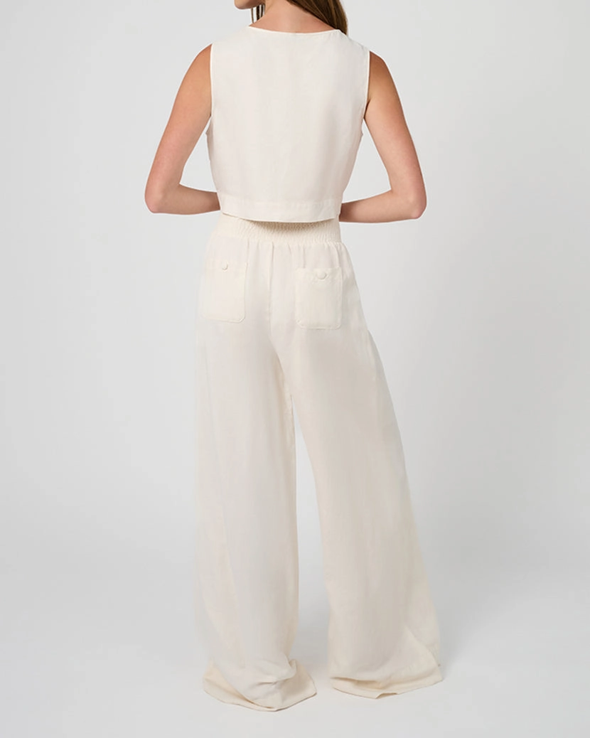 Button Front Palazzo Pant