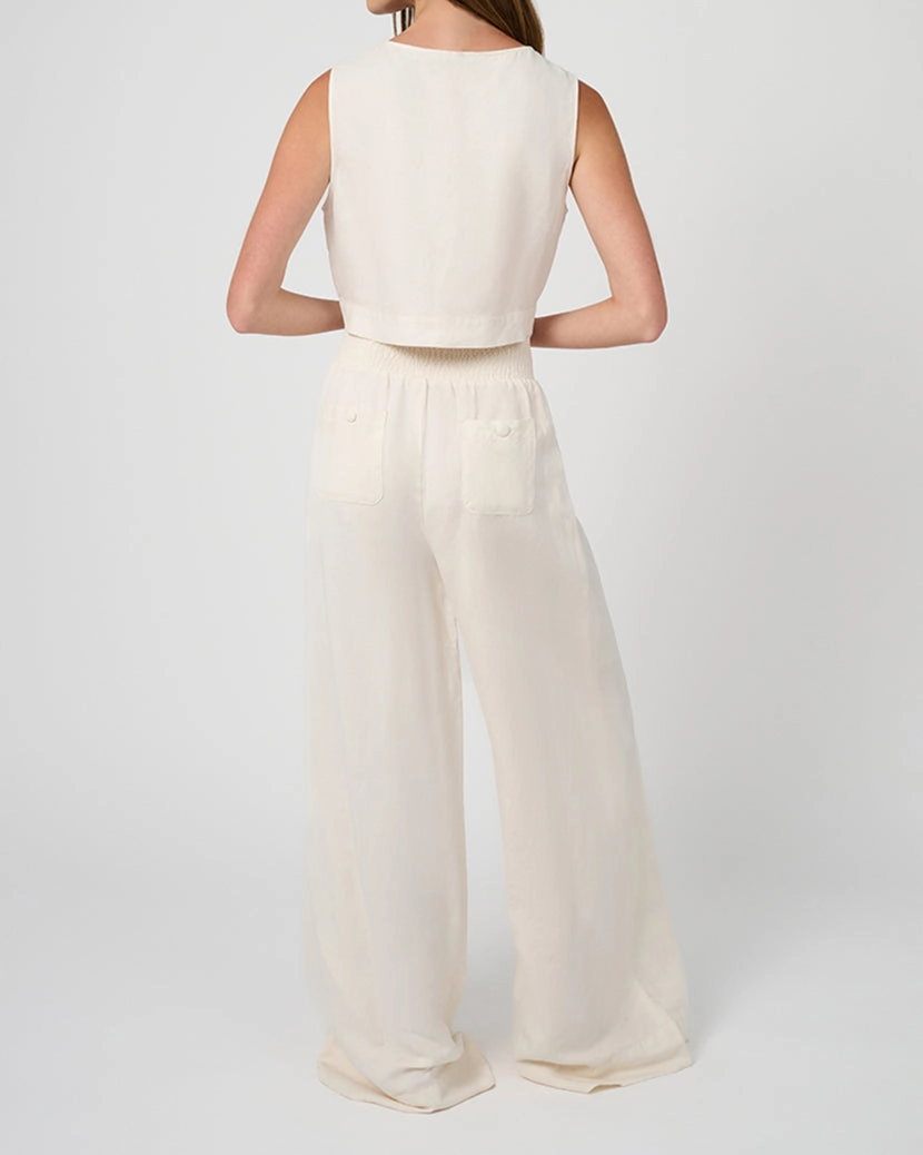 Button Front Palazzo Pant