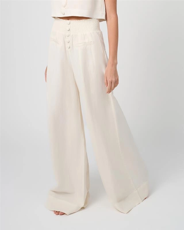 Button Front Palazzo Pant