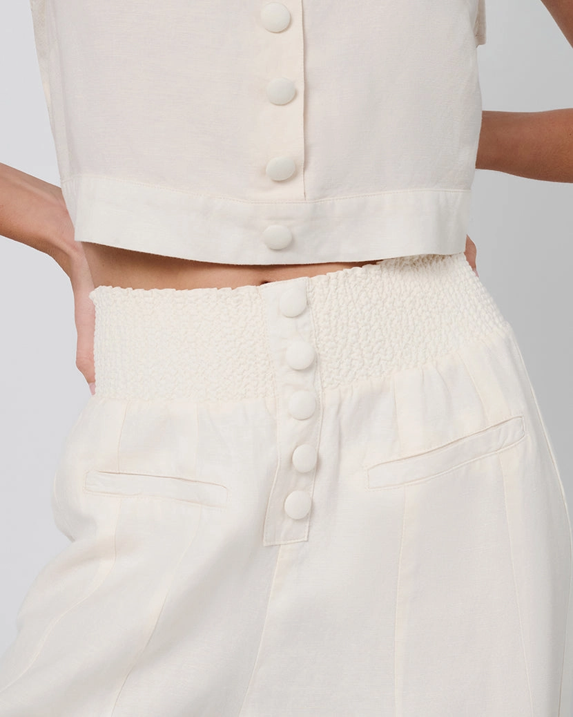 Button Front Palazzo Pant