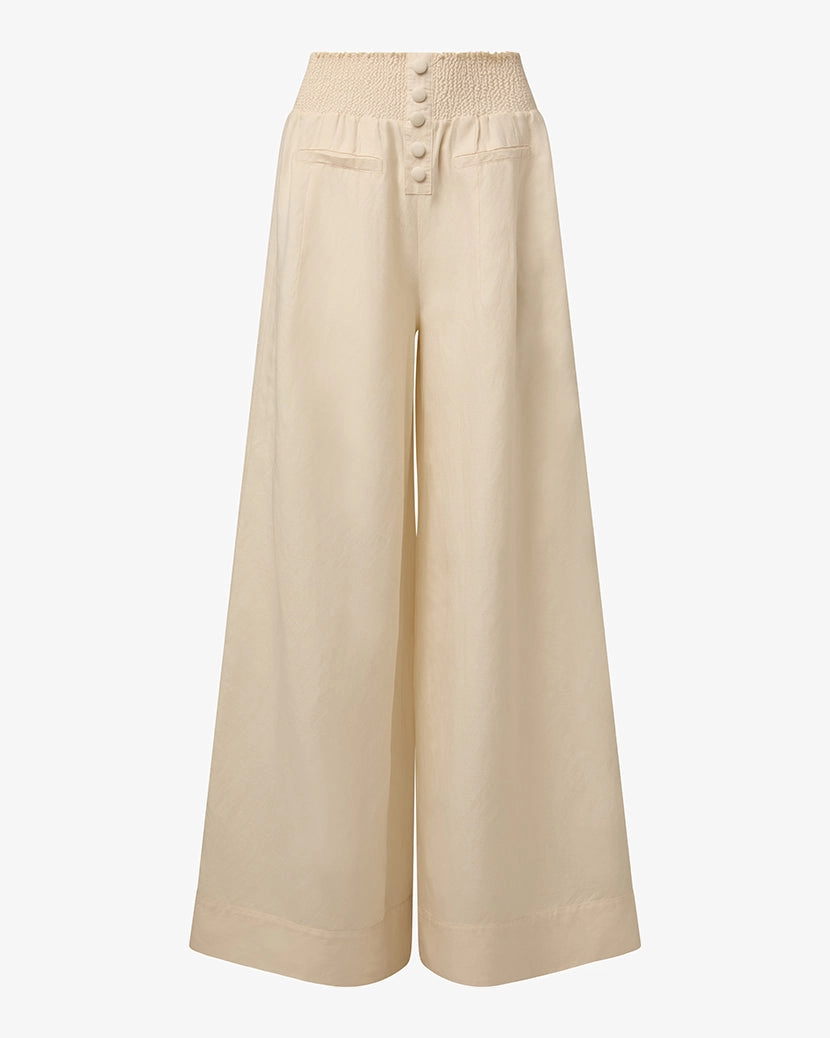 Button Front Palazzo Pant