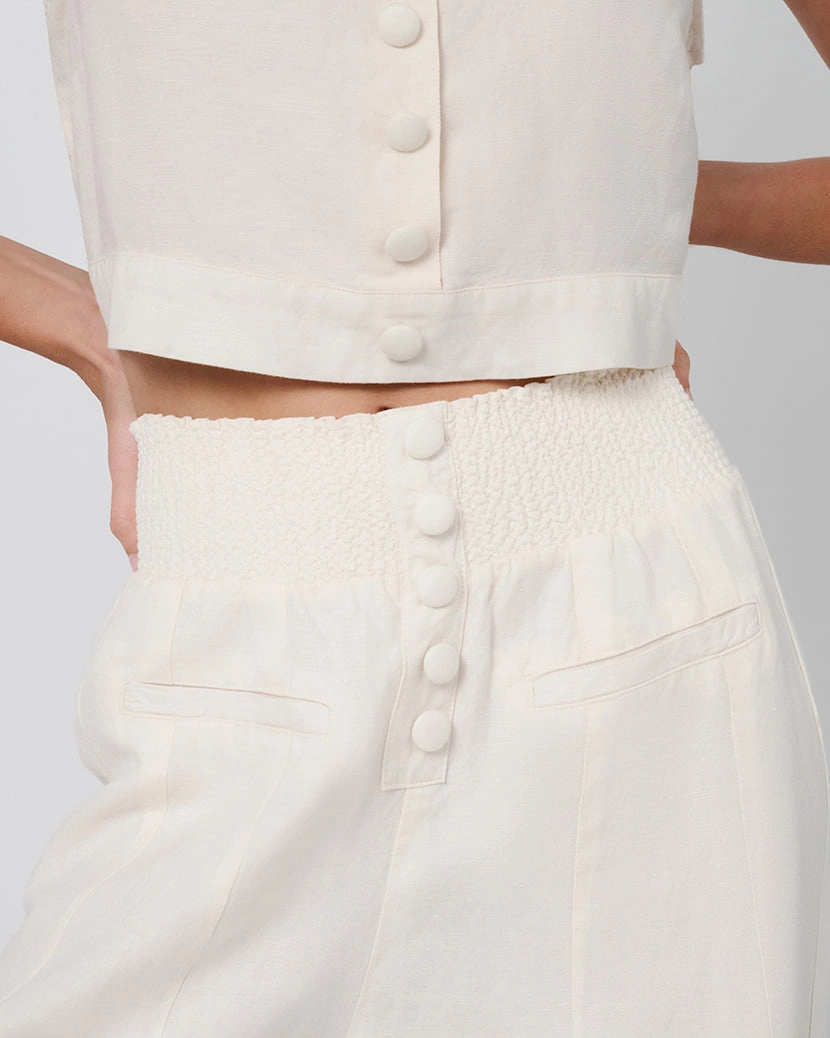 Button Front Palazzo Pant