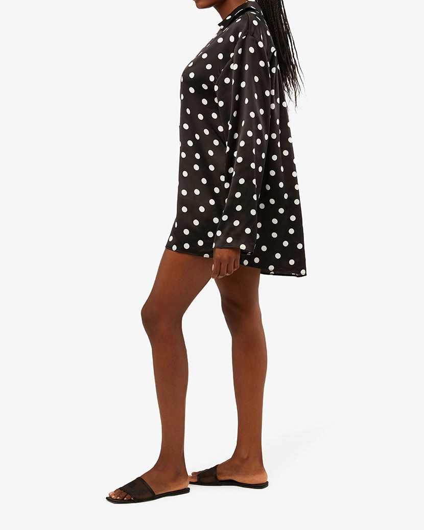 Caftan Oversized Polka Dot Shirtdress