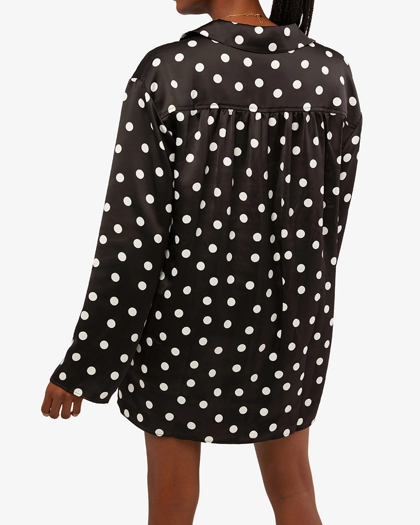 Caftan Oversized Polka Dot Shirtdress