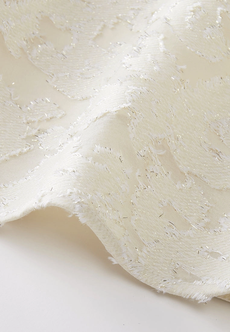 Camouflage-jacquard Ruffle-detail Lurex Skirt