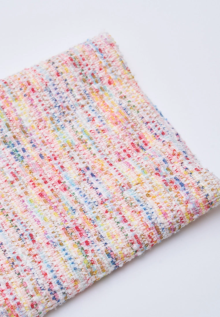 Candy Tone Mixed Tweed Embellished Jacket