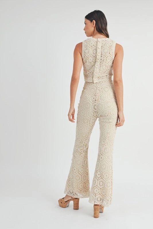Cape May Crochet Lace Bell Bottom Pants