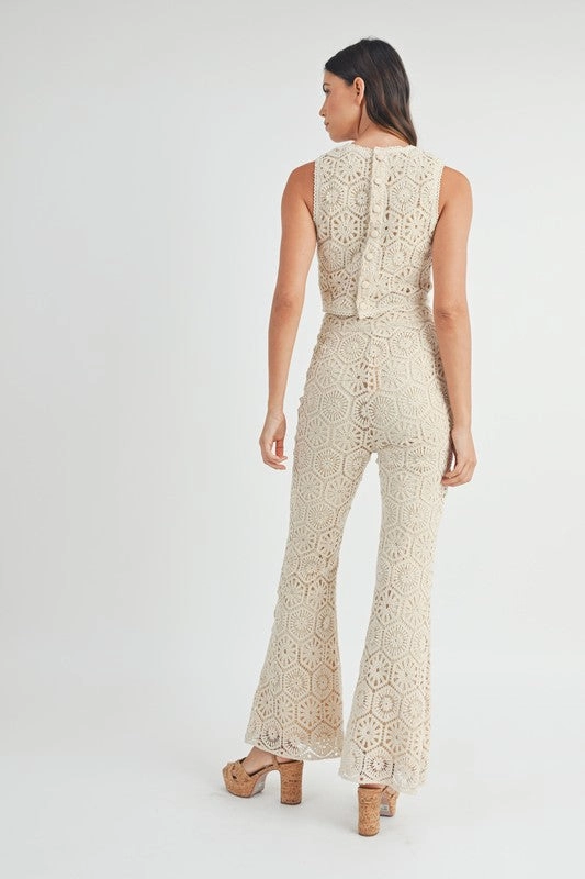 Cape May Crochet Lace Bell Bottom Pants