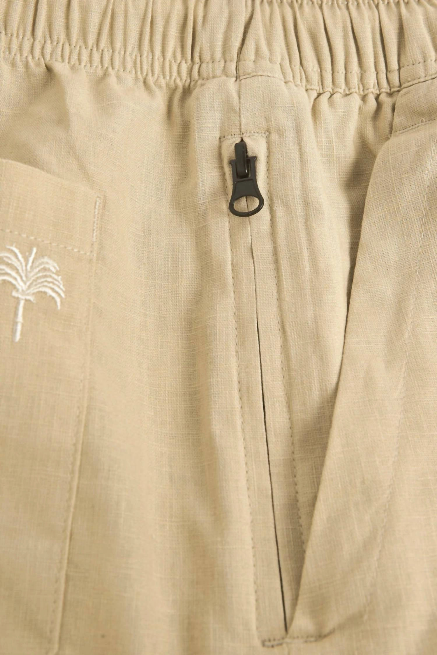 Cargo Linen Shorts In Beige