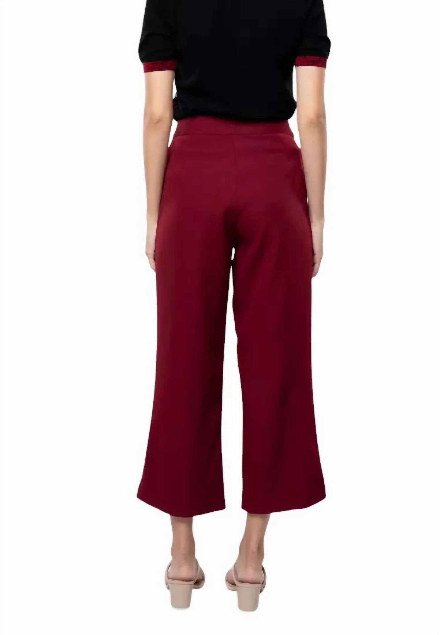 Carson Crop Pants In Cranberry