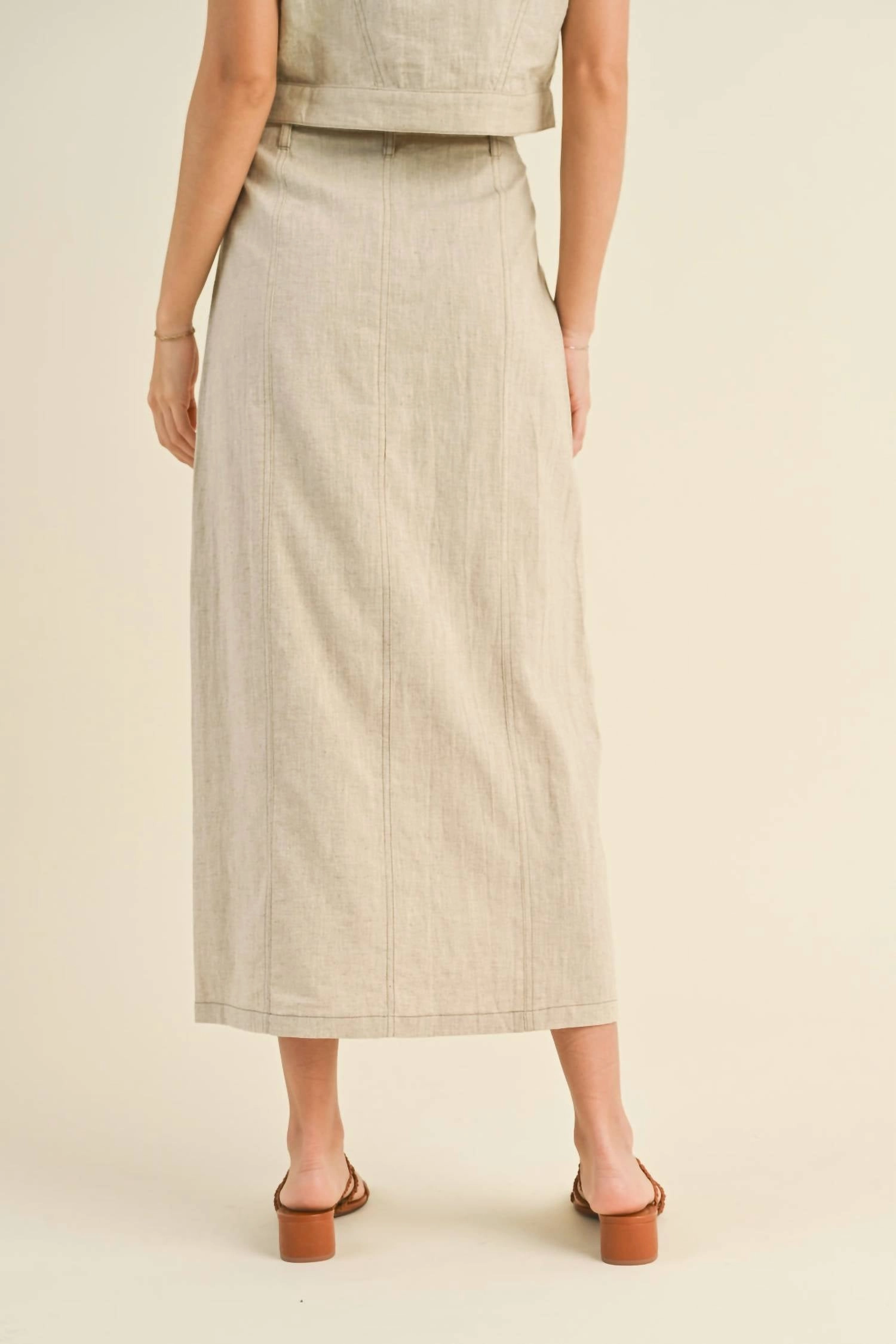 Casually Longc Skirt In Oatmeal