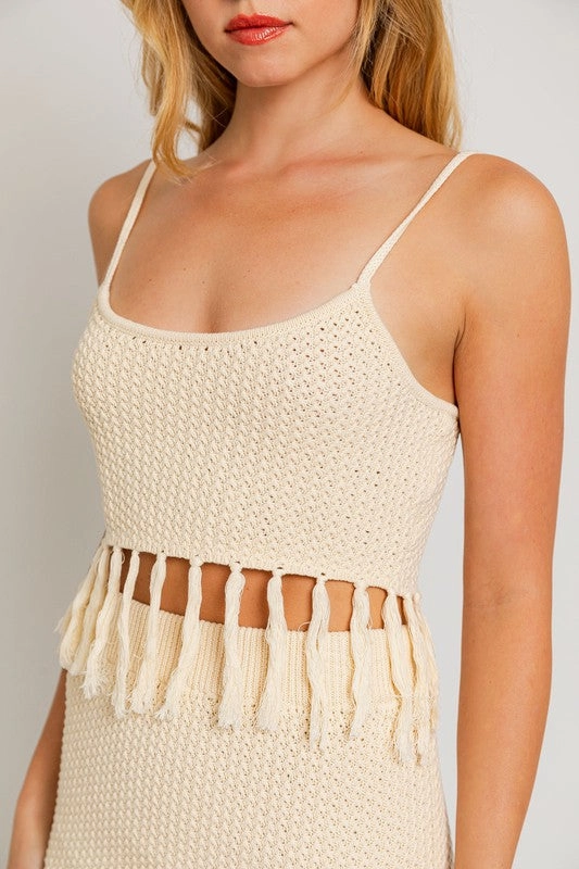 Catalina Island Tassel Crop Top